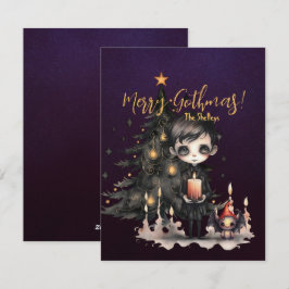 Gothic Boy Christmas Tree Xmas Feiertagskarte