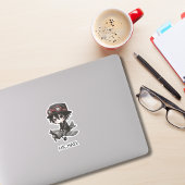 Gothic Boy Pilot flies Airplane Personalized Anime Aufkleber