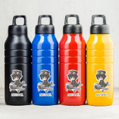 Gothic Boy Pilot flies Airplane Personalized Anime Aufkleber