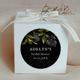 Gothic Brautparty Black Rose Runder Aufkleber