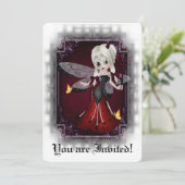 Gothic Brautparty Invite Little Devil Ladybug 2 Einladung (Stehend Vorderseite)