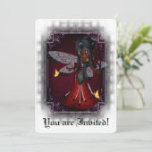 Gothic Brautparty Invite Little Devil Ladybug 4 Einladung (Stehend Vorderseite)