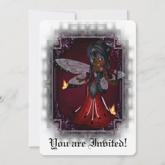 Gothic Brautparty Invite Little Devil Ladybug 4 Einladung (Vorderseite)