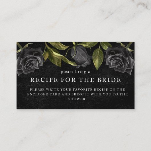 Gothic-Brautparty-Rezept-Anfrage Begleitkarte (Vorderseite)