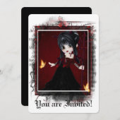 Gothic Bridal Dusche Einladung Little Devil (Vorne/Hinten)