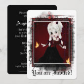 Gothic Bridal Dusche Einladung Little Devil 2 (Vorne/Hinten)