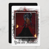 Gothic Bridal Dusche Einladung Little Devil 4 (Vorne/Hinten)