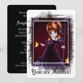 Gothic Bridal Dusche Einladung Little Devil 5 (Vorne/Hinten)