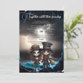 Gothic bride groom beach theme day dead einladung (Stehend Vorderseite)