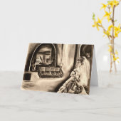 GOTHIC BRIDE Holzkohle Zeichnend BLANK Grußkarte Karte (Gelbe Blume)