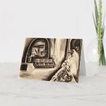 GOTHIC BRIDE Holzkohle Zeichnend BLANK Grußkarte