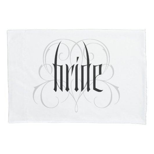 Gothic Bride Lettering Goth Vampire Lacy Heart Kissenbezug (Vorderseite)