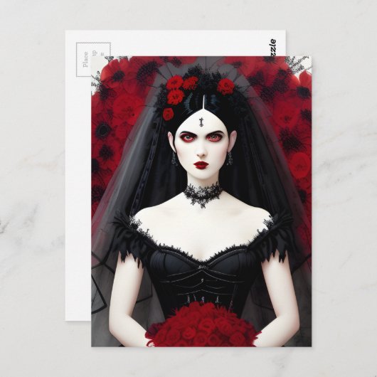Gothic Bride Postkarte (Vorne/Hinten)