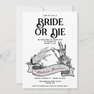 Gothic Bridge oder Die Til Death Bachelorette Week Einladung