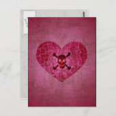 Gothic Broken Heart Skull Postcard Postkarte (Vorne/Hinten)