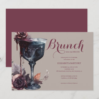 Gothic Brunch mit Kelch Junggesellinnenabschied Einladung