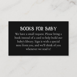 Gothic Bücher für Baby Elegant Schwarz und Weiß Begleitkarte