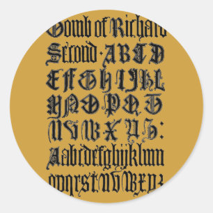 Gothic-Buchstaben-Aufkleber Runder Aufkleber