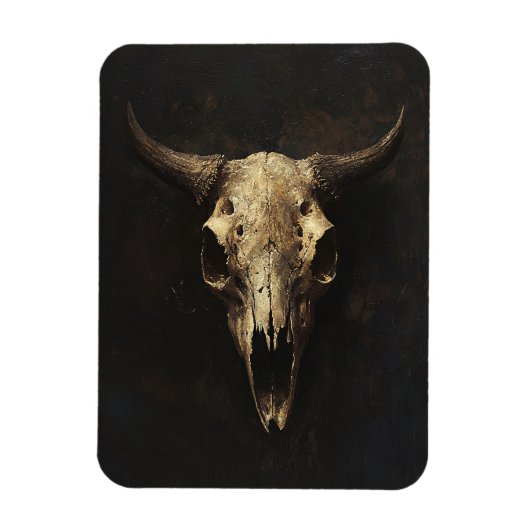 Gothic Bull Skull Decoupage Magnet (Vertikal)