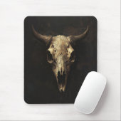 Gothic Bull Skull Decoupage Mousepad (Mit Mouse)