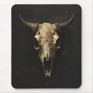 Gothic Bull Skull Decoupage Mousepad