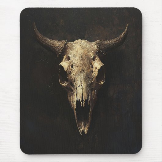 Gothic Bull Skull Decoupage Mousepad (Vorne)