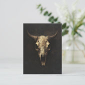 Gothic Bull Skull Decoupage Postkarte (Stehend Vorderseite)