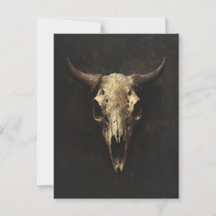 Gothic Bull Skull Decoupage Postkarte