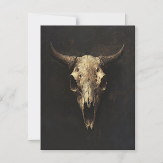 Gothic Bull Skull Decoupage Postkarte