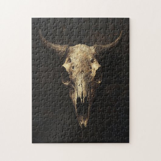 Gothic Bull Skull Decoupage Puzzle (Vertikal)