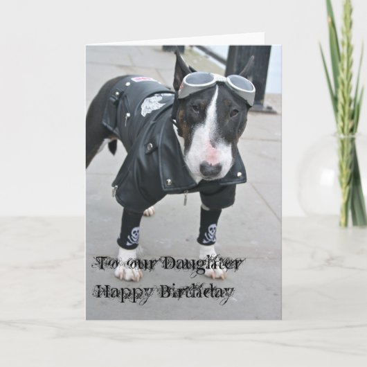 Gothic Bulldog Happy Birthday Daughter Card Karte (Vorderseite)