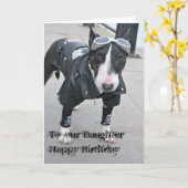 Gothic Bulldog Happy Birthday Daughter Card Karte (Gelbe Blume)