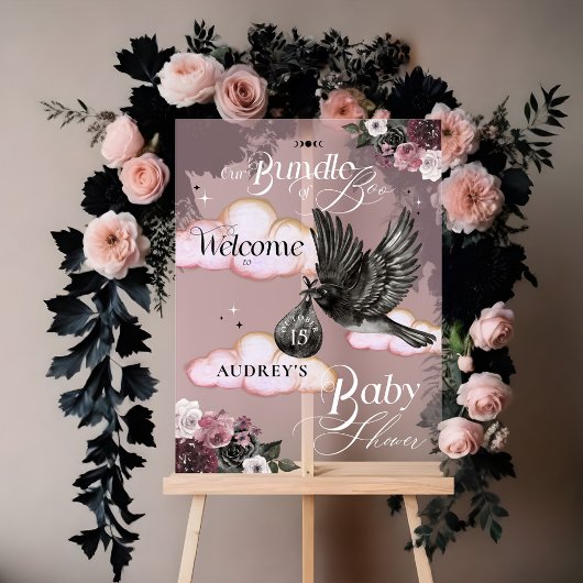 Gothic Bundle of Boo Raven Baby Shower Willkommen Acrylschild