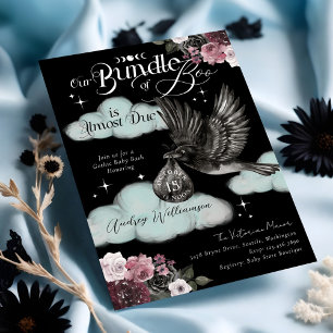 Gothic Bundle of Boo Raven Delivery Baby Shower Einladung