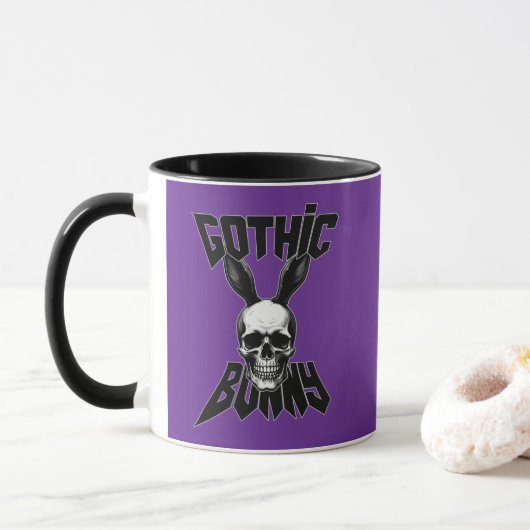 Gothic Bunny – Dark Easter Art - caneca Tasse (Mit Donut)
