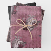 Gothic Burgundy Lace Wrapping Paper Sheets Geschenkpapier Set (Beispiel)