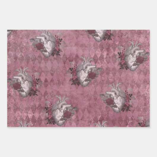 Gothic Burgundy Lace Wrapping Paper Sheets Geschenkpapier Set (Vorderseite)