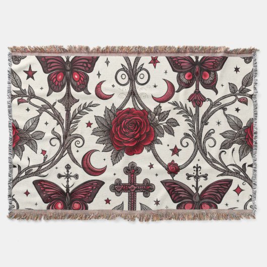Gothic Butterfly Blumenmuster (1) Decke (Vorderseite)