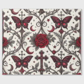 Gothic Butterfly Blumenmuster (1) Geschenkpapier (Flach)