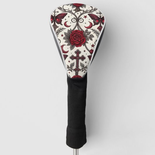 Gothic Butterfly Blumenmuster (1) Golf Headcover (Vorderseite)