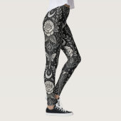 Gothic Butterfly Blumenmuster (1) Leggings (Rechts)