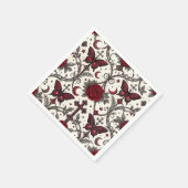 Gothic Butterfly Blumenmuster (1) Serviette (Ecke)