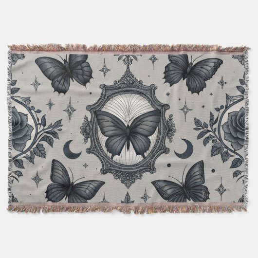 Gothic Butterfly Blumenmuster (2) Decke (Vorderseite)