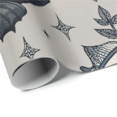 Gothic Butterfly Blumenmuster (2) Geschenkpapier (Rolleneckpunkt)