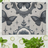 Gothic Butterfly Blumenmuster (2) Geschirrtuch (Gefaltet)
