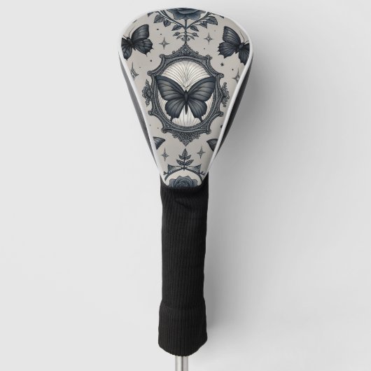 Gothic Butterfly Blumenmuster (2) Golf Headcover (Vorderseite)