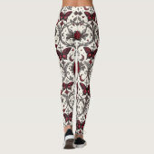 Gothic Butterfly Blumenmuster (2) Leggings (Rückseite)