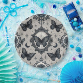 Gothic Butterfly Blumenmuster (2) Pappteller (Party)