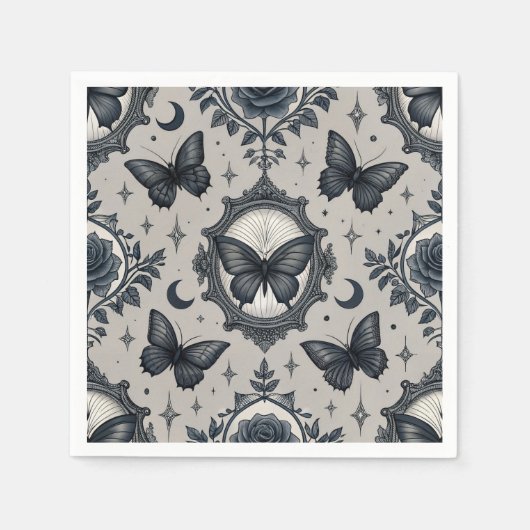 Gothic Butterfly Blumenmuster (2) Serviette (Vorderseite)