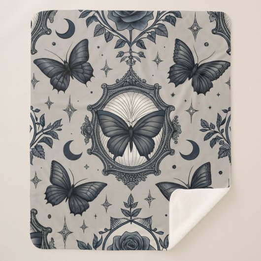 Gothic Butterfly Blumenmuster (2) Sherpadecke (Vorderseite)